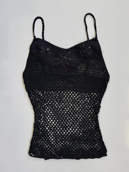 00's Crocheted sequin cami • Size XS