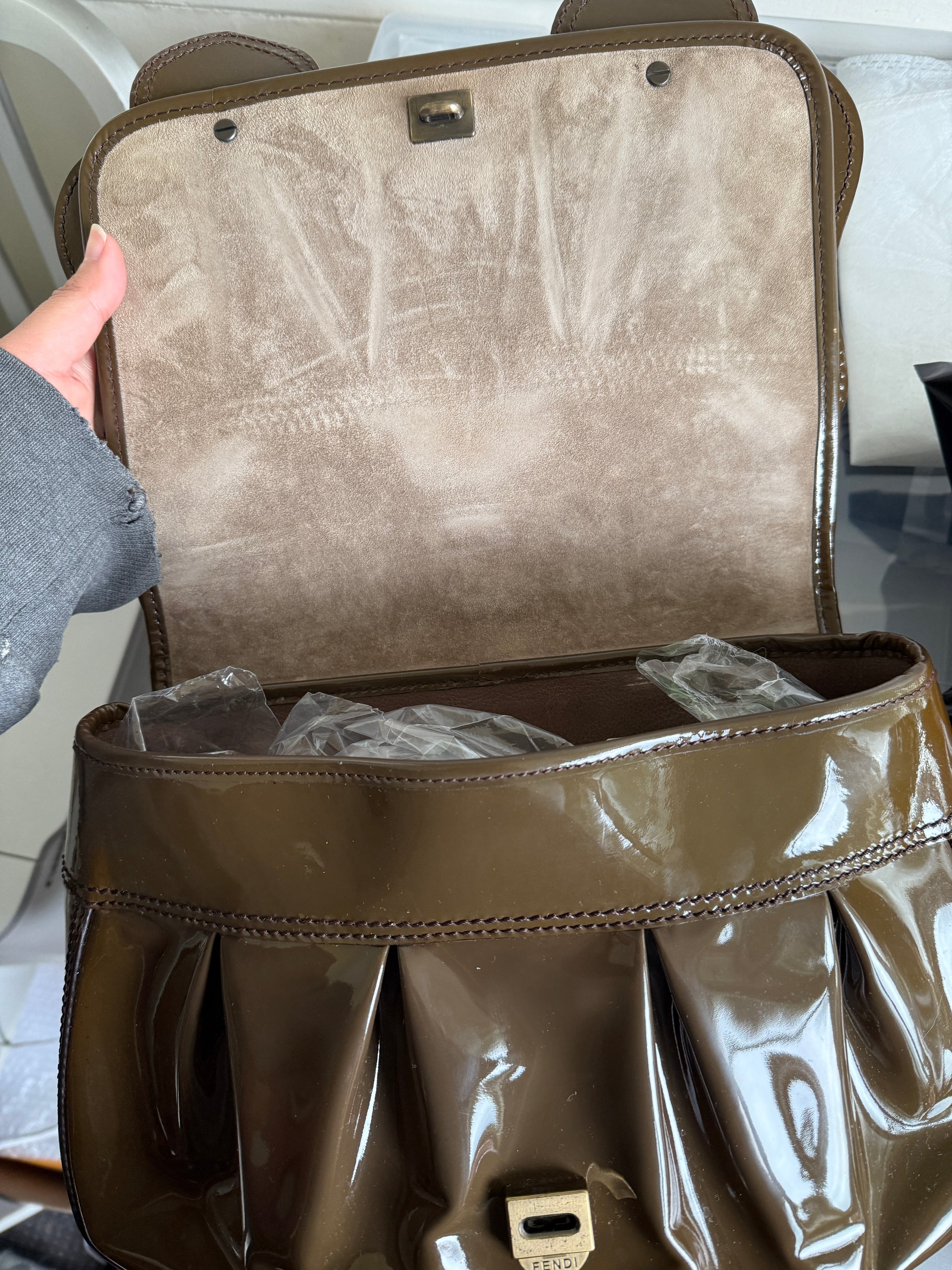 00's Fendi Patent Leather B bag