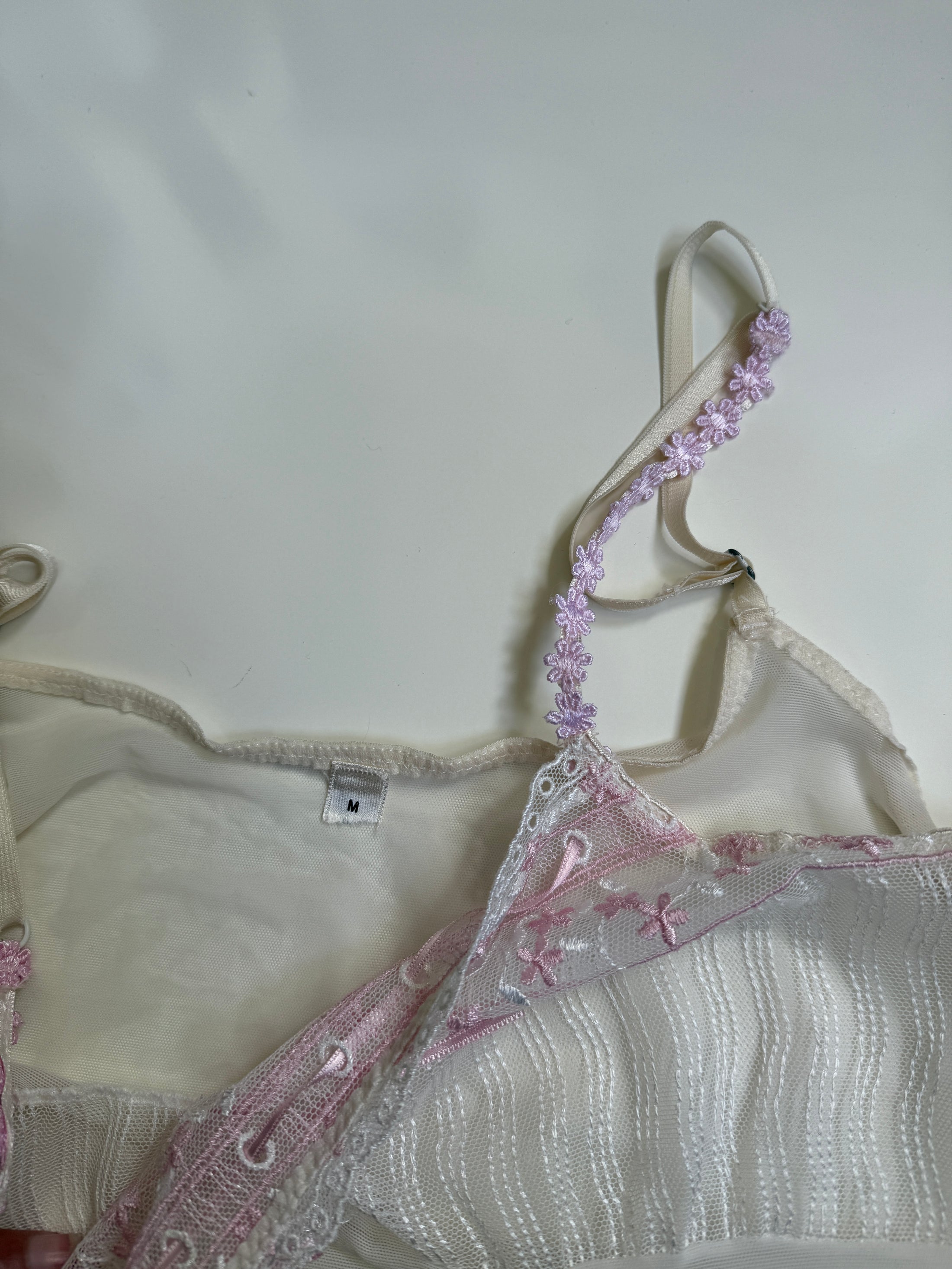 00's Milkmaid mesh embroidered cami • Size M/L