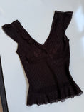 Load image into Gallery viewer, 00's Mesh embroidered ruffle top • Size M
