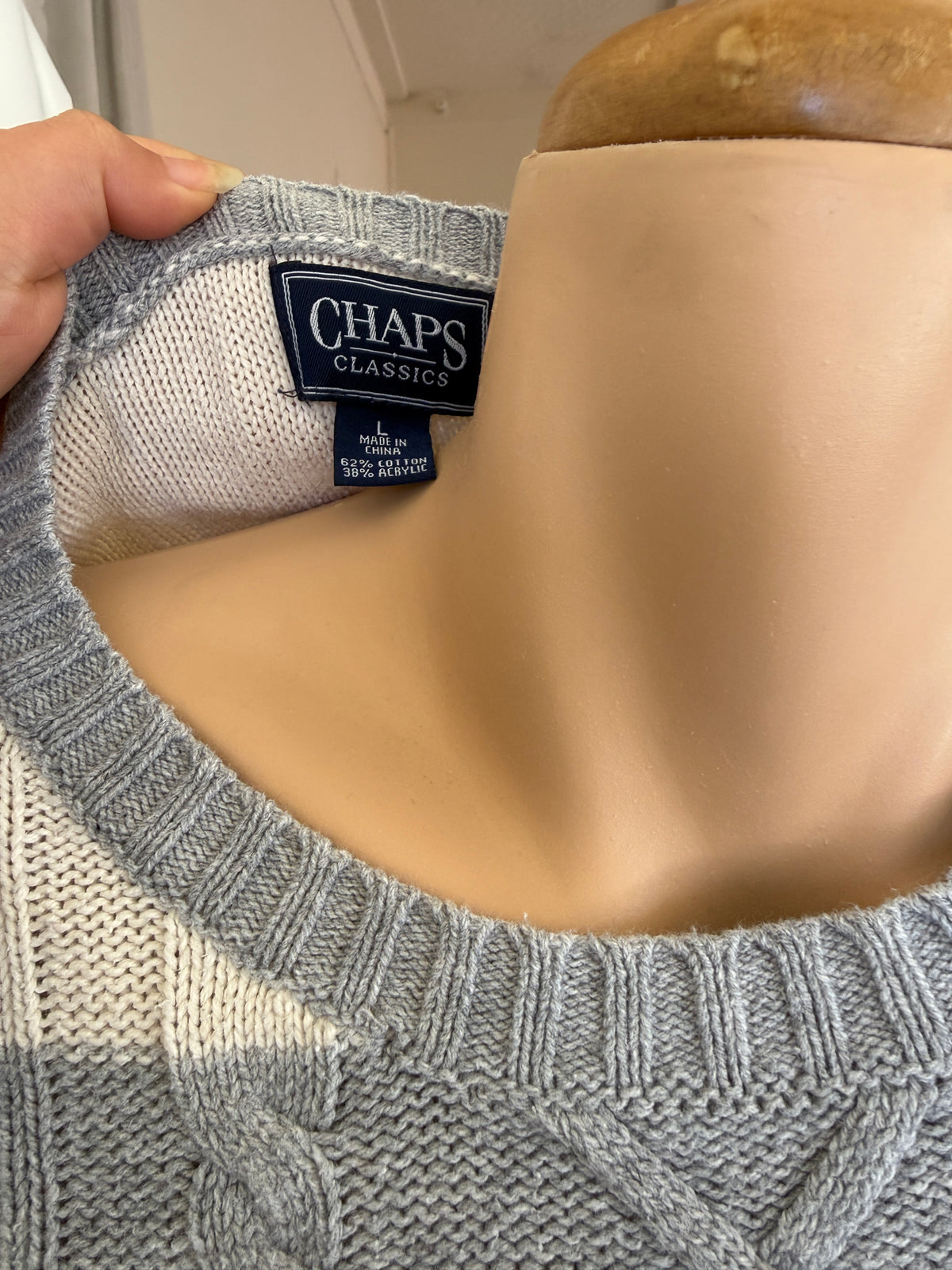 00's Chaps striped cable knit • Size M
