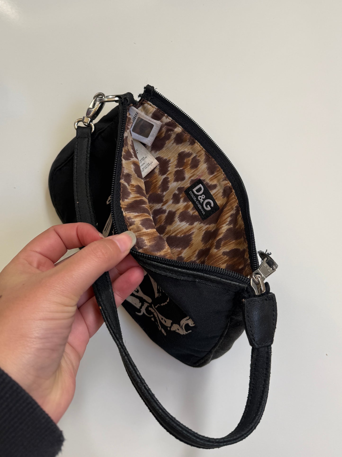 00's Dolce & Gabanna Pirate canvas/genuine leather pochette