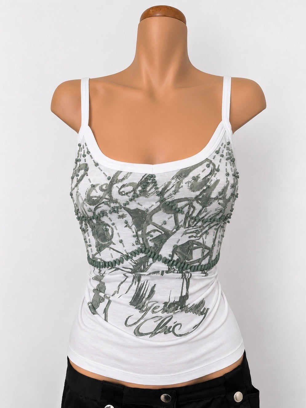 00's Golden Cut beaded cami • Size M