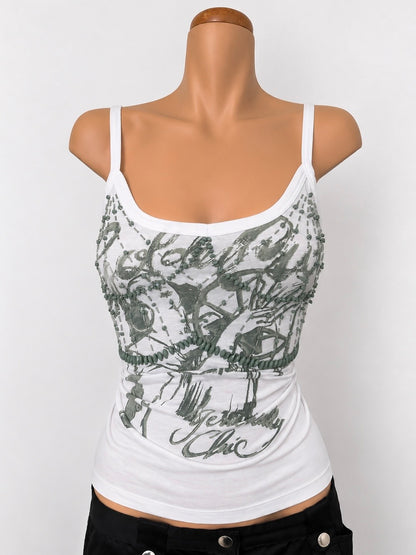00's Golden Cut beaded cami • Size M