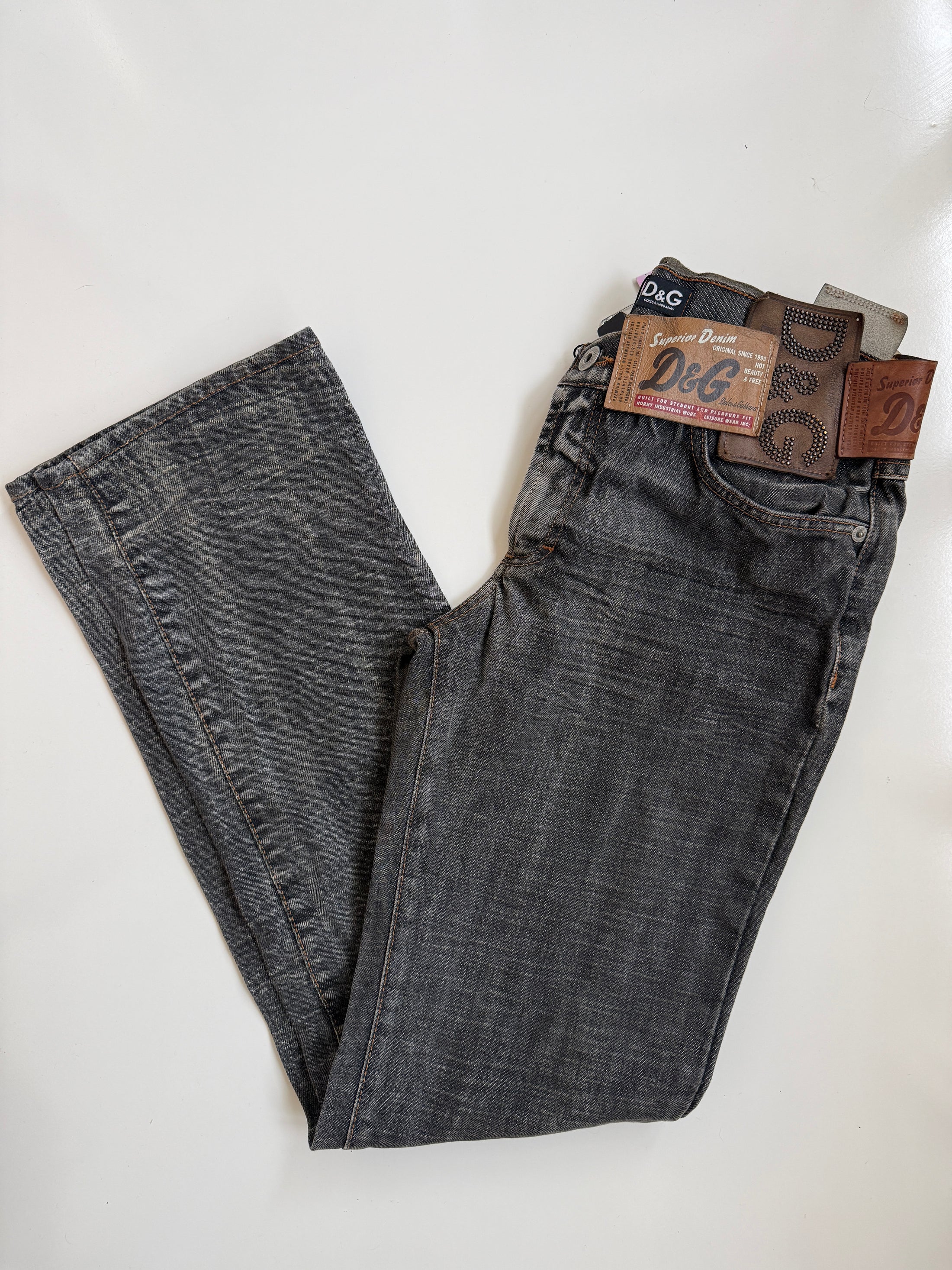 *Rare Deadstock* 00's Dolce & Gabbana patch detail jeans • Size 6