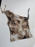 Load image into Gallery viewer, 00's Mango leopard print one shoulder top w beade• Size Sd/suede detail
