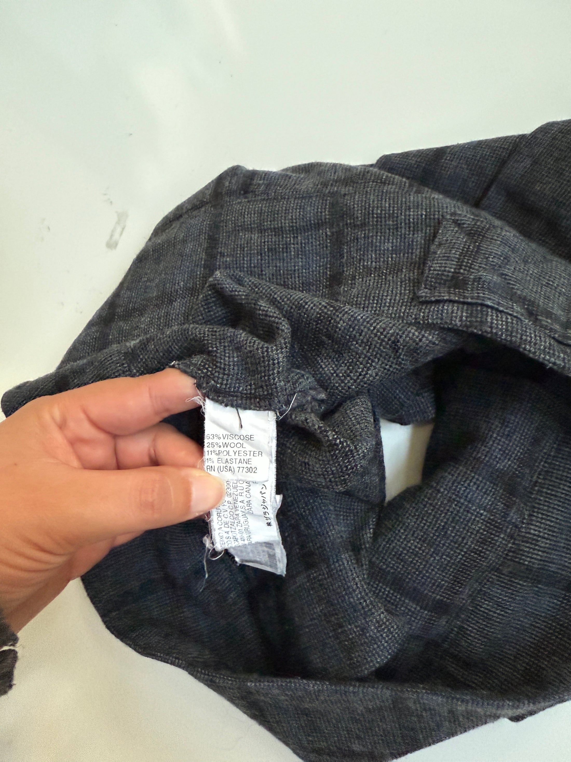 00's Zara wool blend plaid micro mini • Size 12