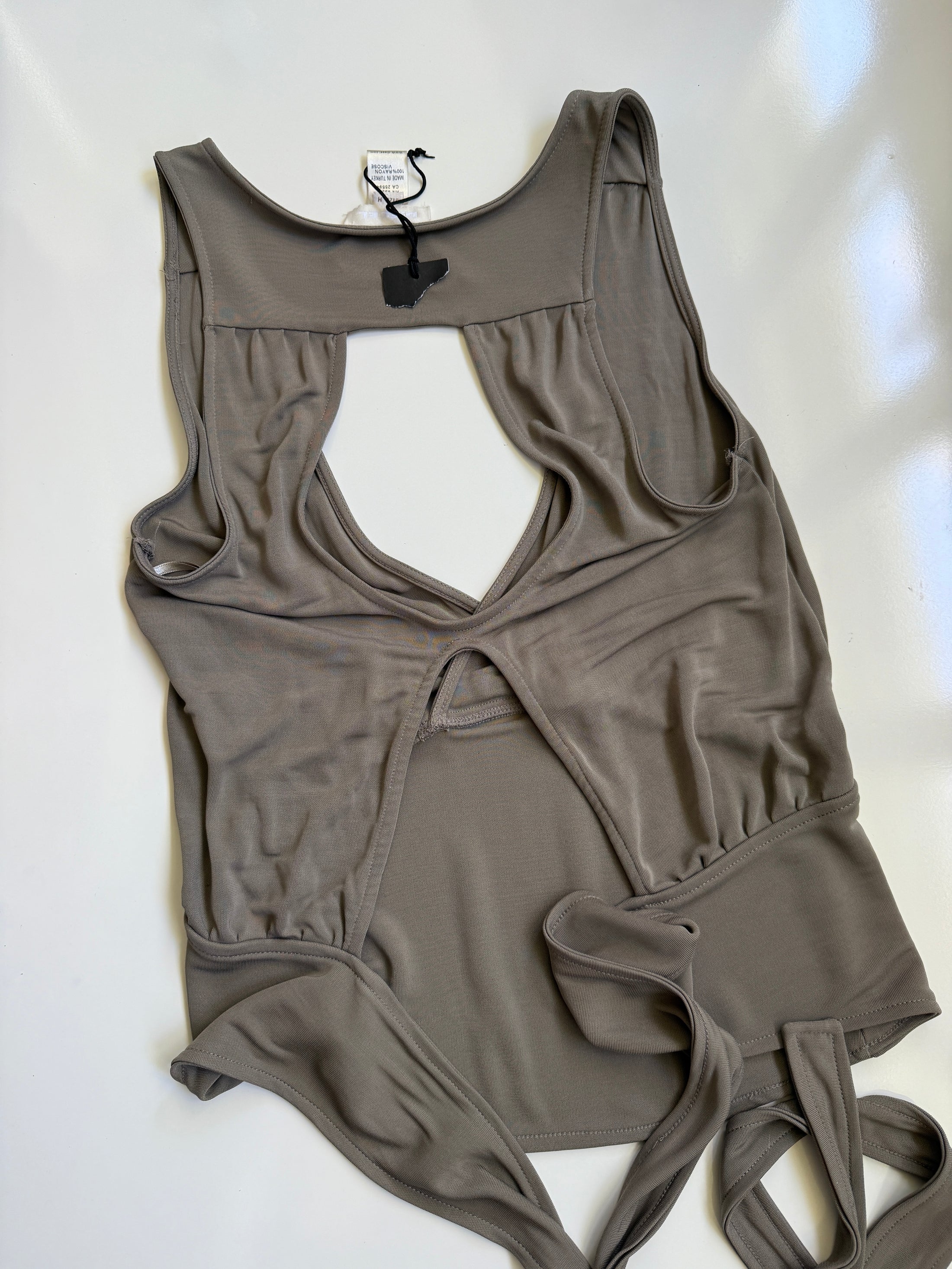 Deadstock 00's Diesel khaki backless tie top • Size M