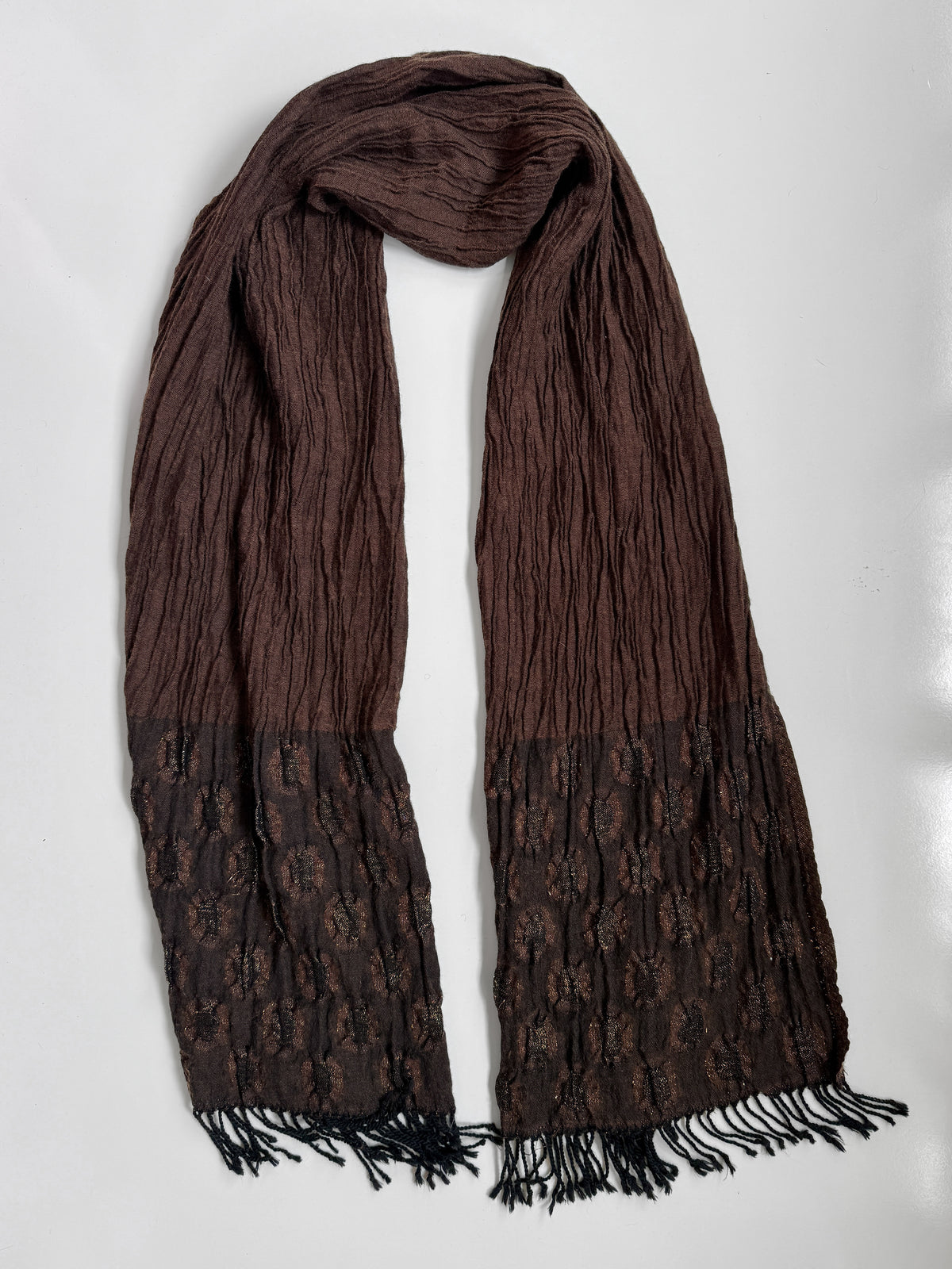 00s Wool blend brown scarf
