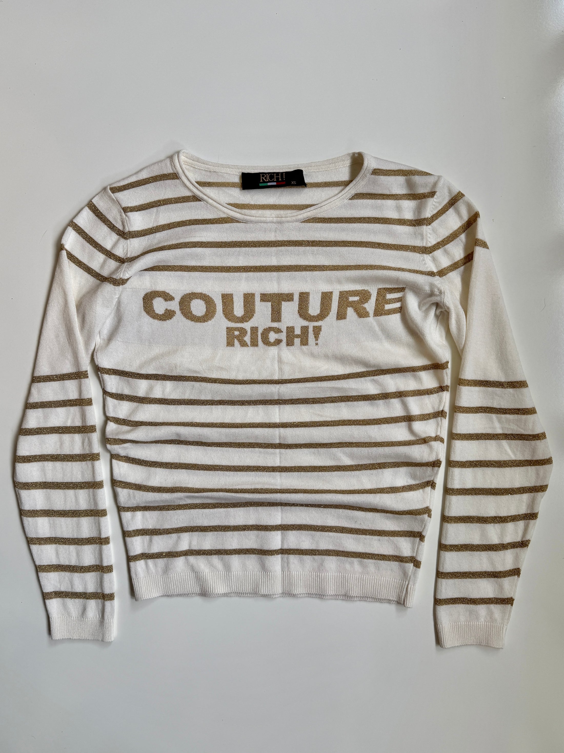 Italian 00's Couture Rich striped knit • Size XS