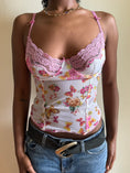 Load image into Gallery viewer, 00's Mesh butterfly corset w lace trim • Size S/M
