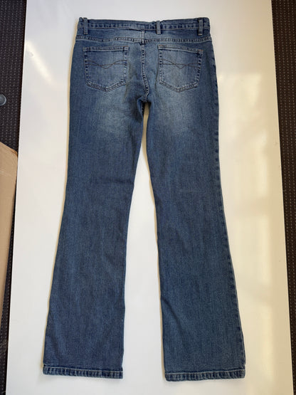 Deadstock 00's graphic print flared jeans • Size 12