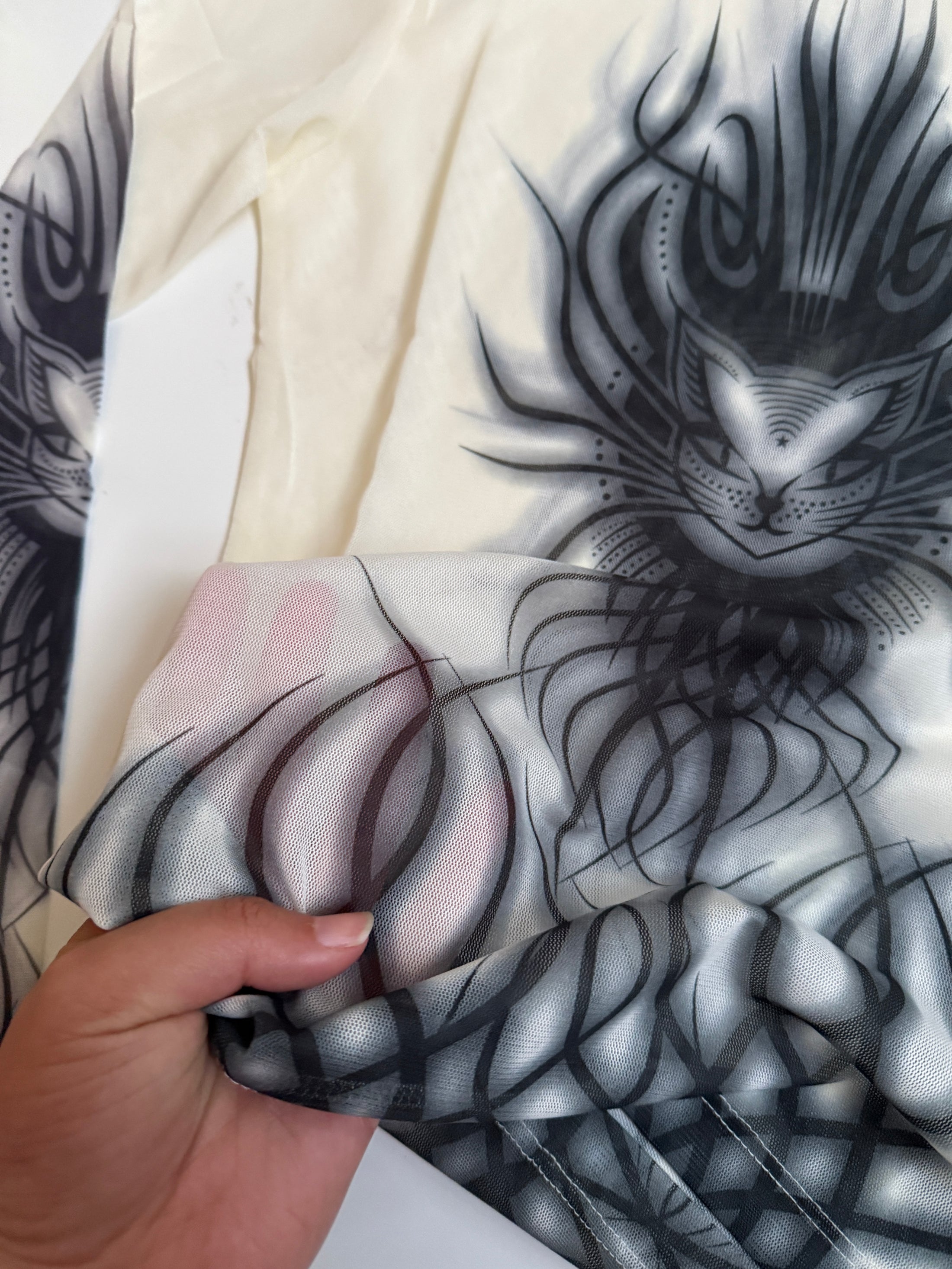 00's Vive Maria mesh print long sleeve • Size S