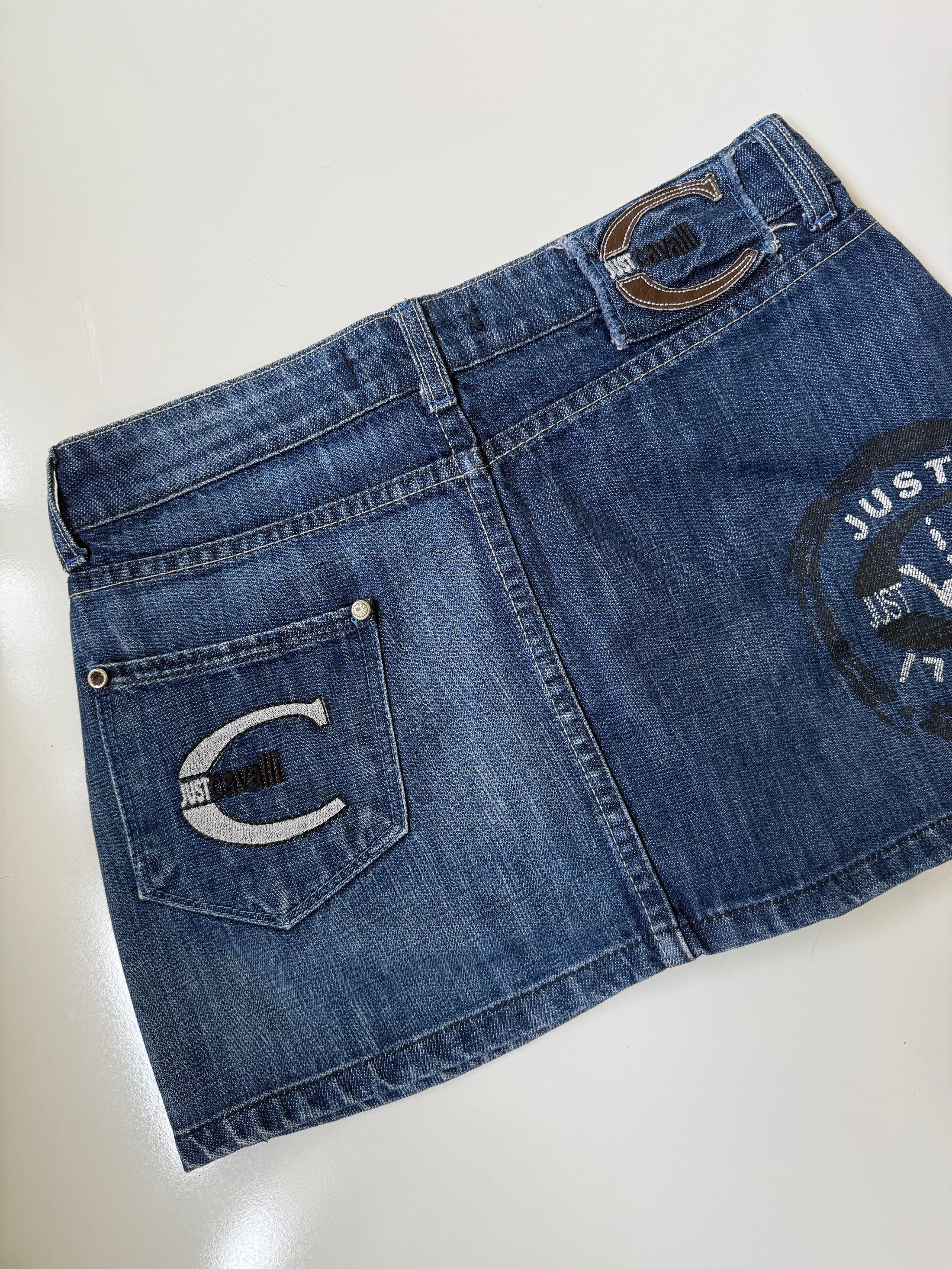 00's Cavalli denim mini skirt • Size 8