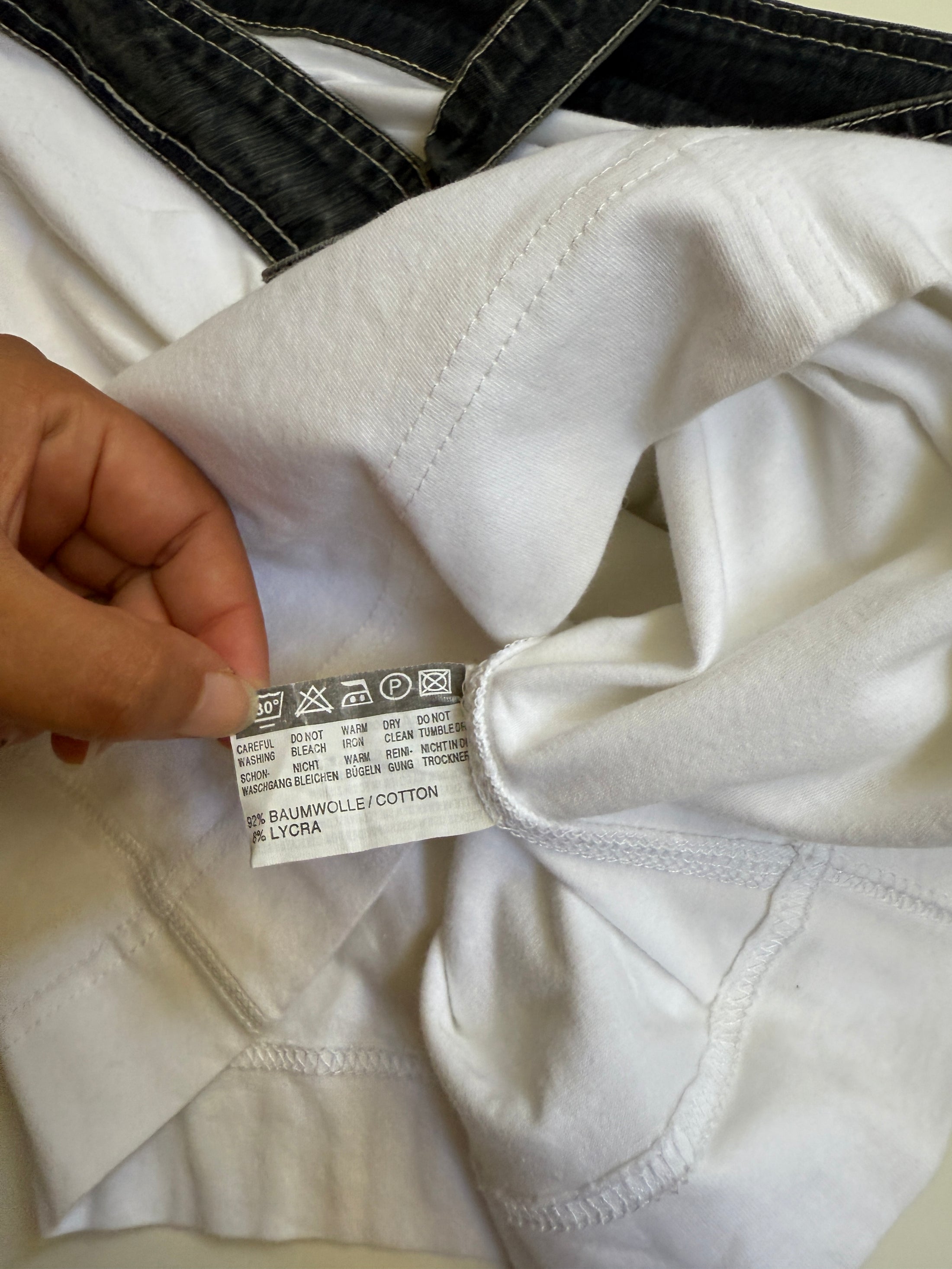 00's Cotton cami w denim trim • Size M