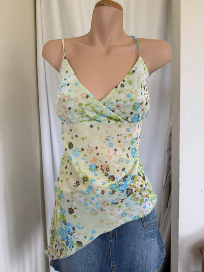 00's Sheer fairy floral asym cami • Size 12