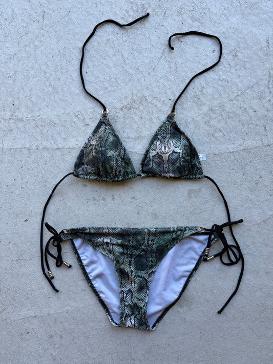 00's Snake print bikini • Size M