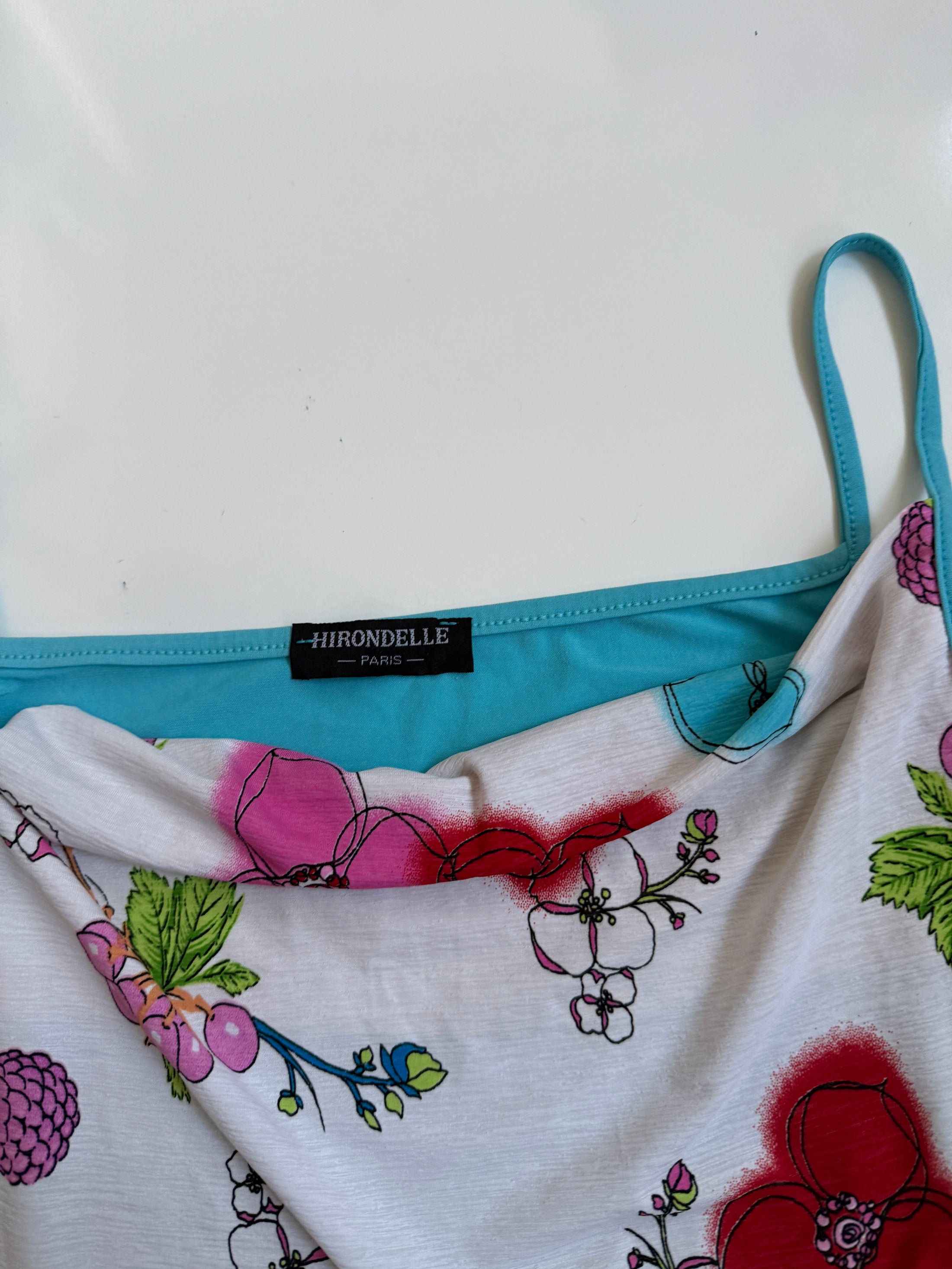 French 00's Mesh fruit floral cami • Size S