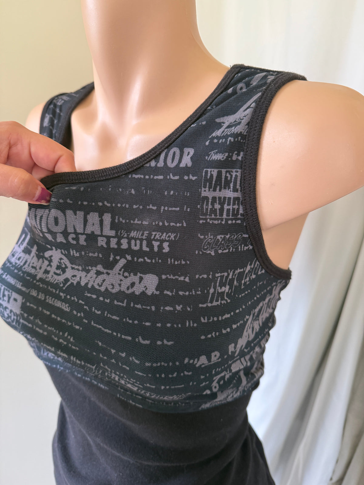 USA 00's Harley Davidson mesh overlay tank • Size L