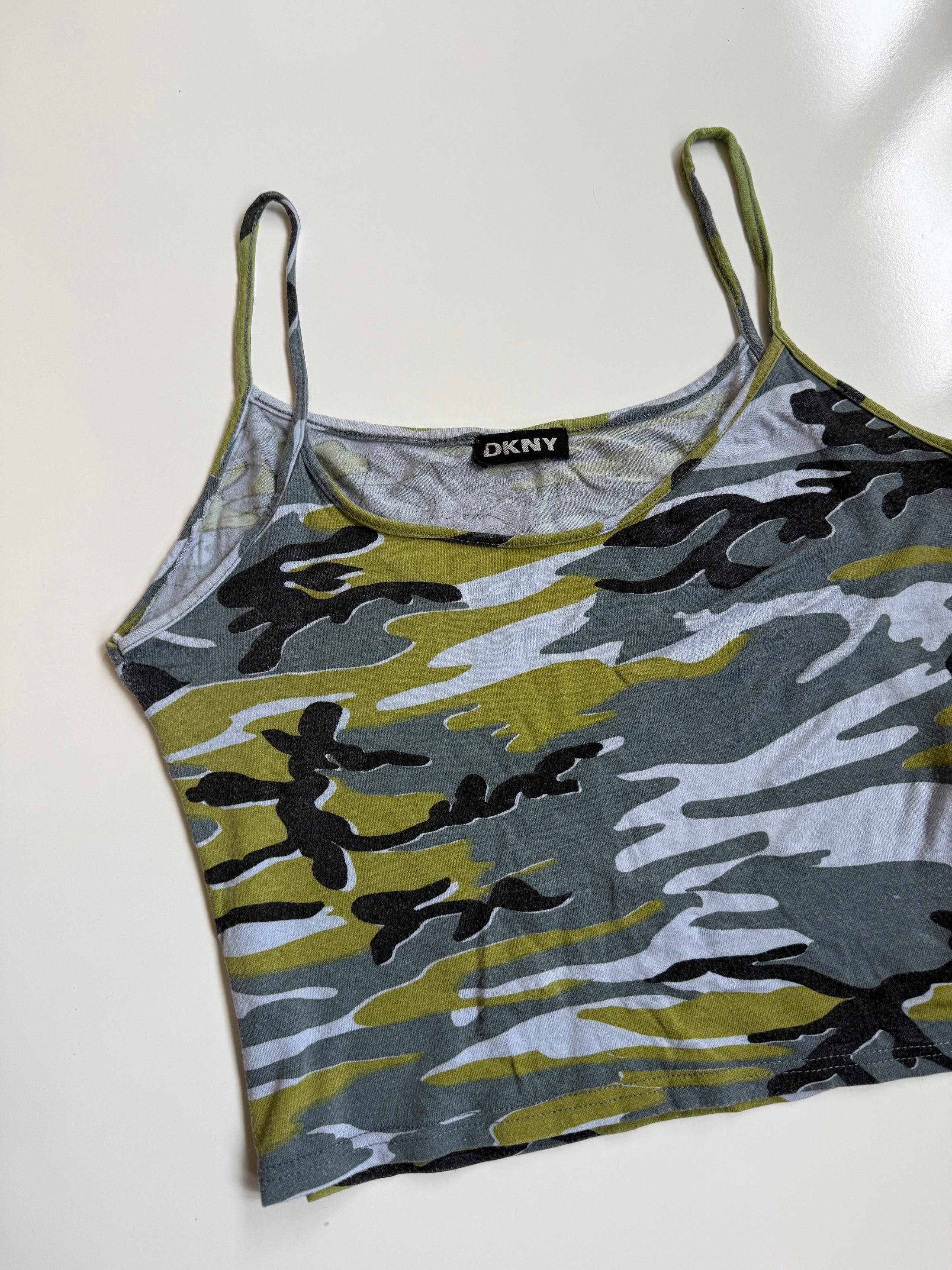 00's DKNY cotton camo tank • Size L
