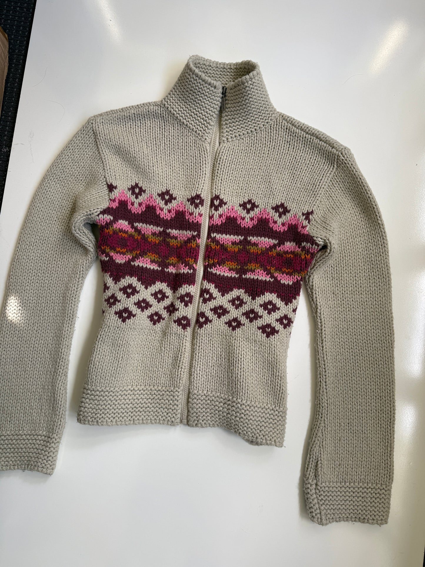 00's Wool blend knit zip up • Size S