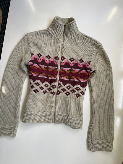00's Wool blend knit zip up • Size S