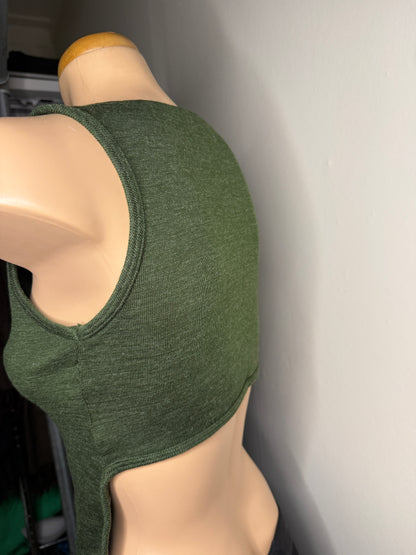 00's Khaki backless wool blend tank • Size S