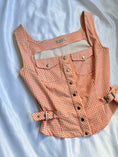 Load image into Gallery viewer, 00's Roman gingham corset style top • Size S
