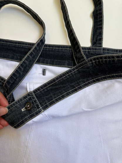 00's Cotton cami w denim trim • Size M