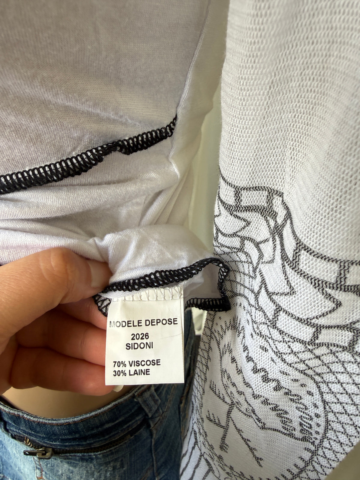 Deadstock 00s Deux Mille Vingt Six 2026 (Cop Copine sister brand) wool blend mesh long sleeve • Size M