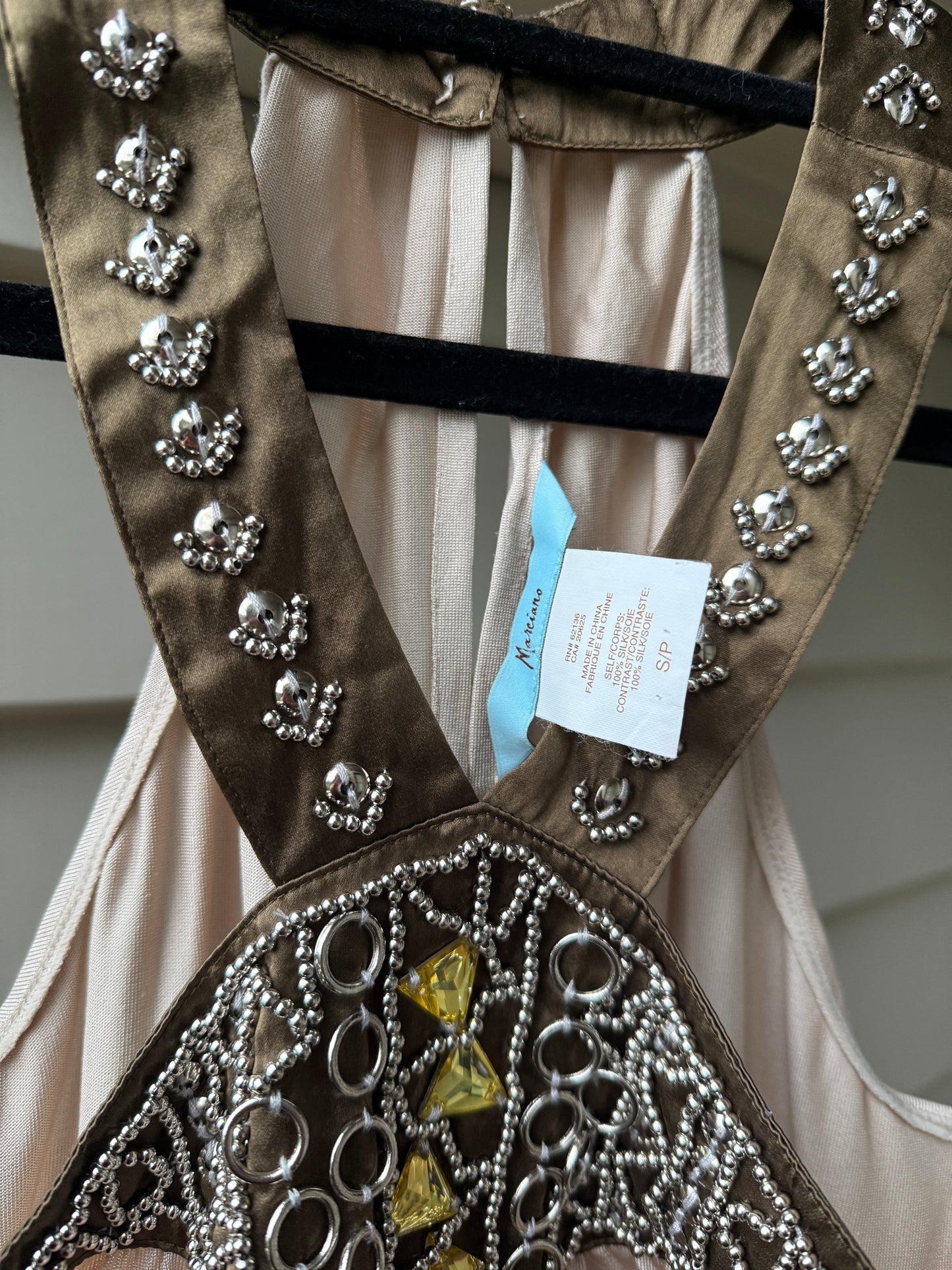 00's Marciano silk embellished halter • Size S/M