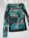 Load image into Gallery viewer, 00's Graphic print mesh long sleeve • Size S/M
