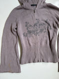 Load image into Gallery viewer, 00's DKNY cotton knit zip hoodie w logo print • Size L

