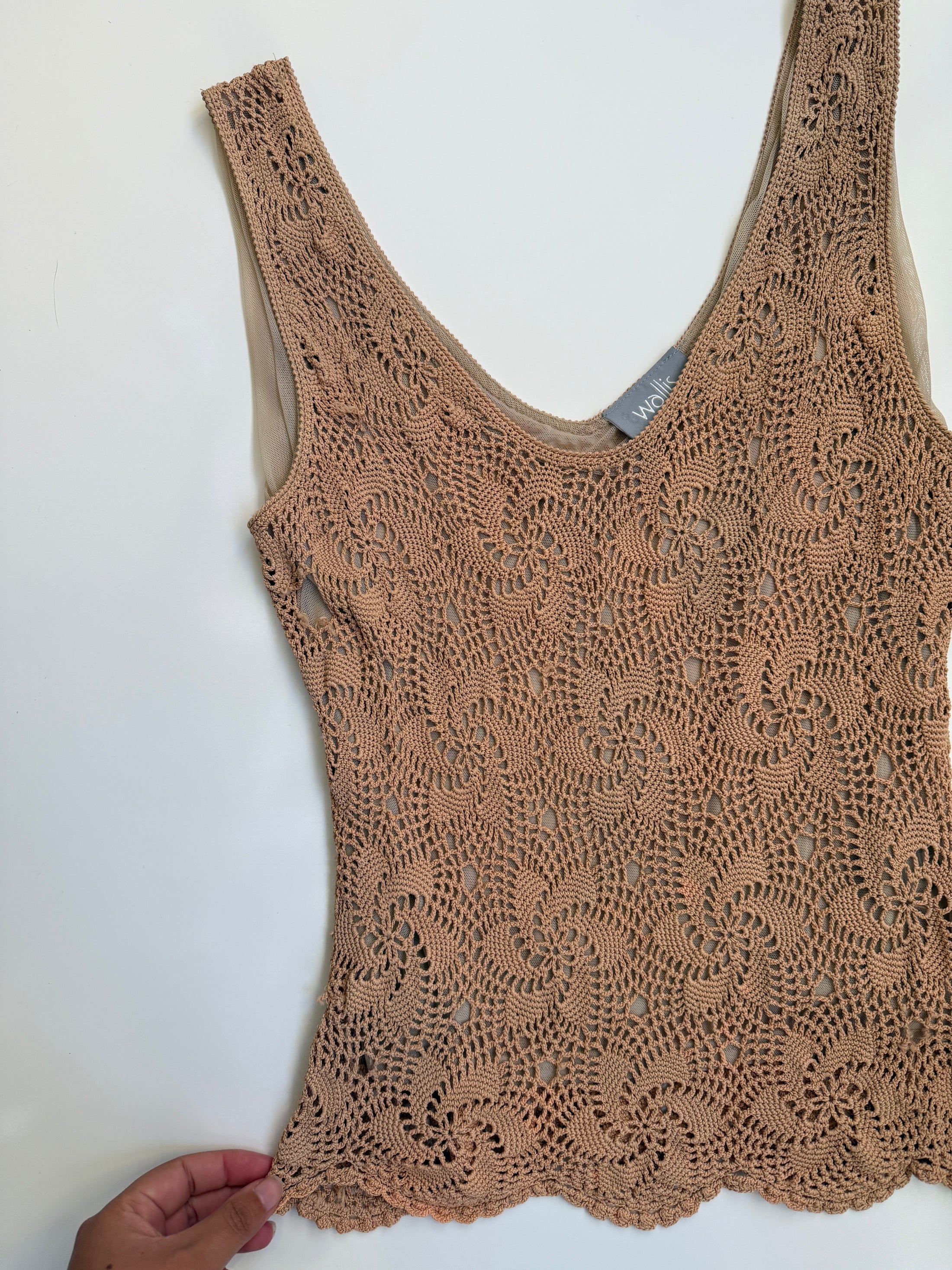 00's Wallis crocheted tank • Size M