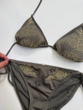 Load image into Gallery viewer, 00's Khaki embroidered bikini set • Size S
