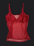 Load image into Gallery viewer, 00’s Red mesh/lace cami • Size XL
