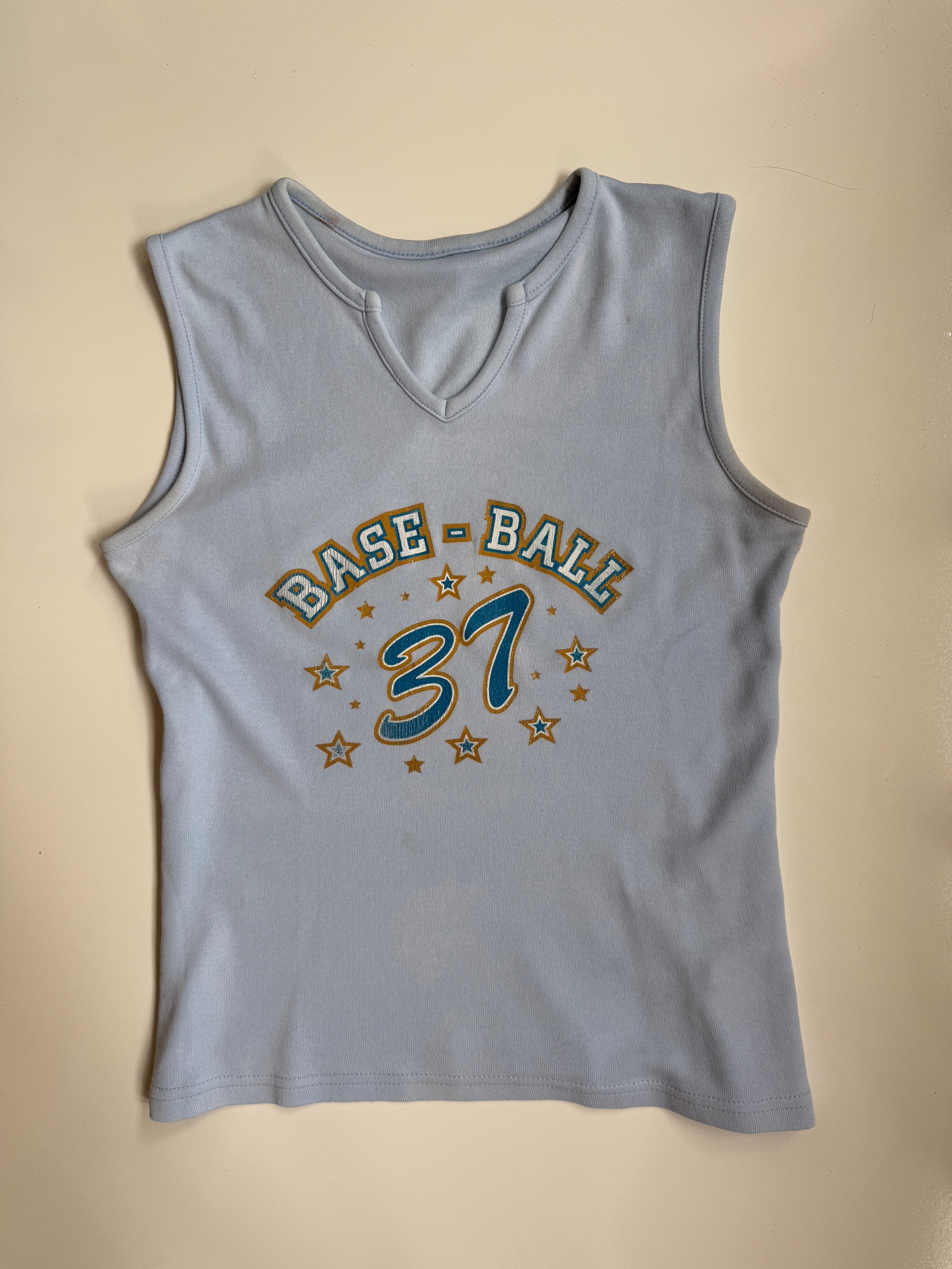 00's "Baseball" glitter print tank  • Size S