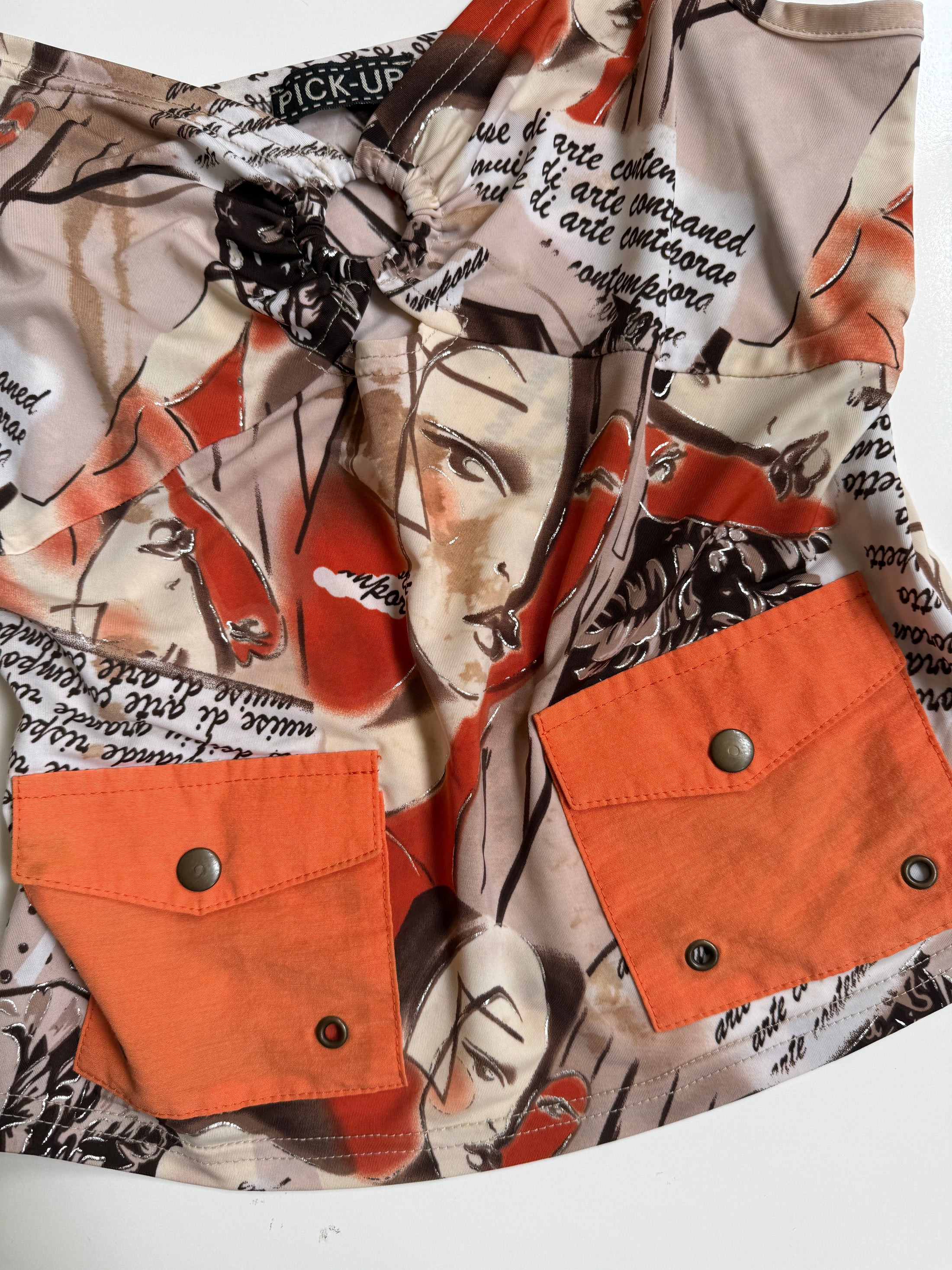 00's Pick-Up graphic cami w pocket details • Size M