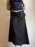 Load image into Gallery viewer, 00's Pinstripe low-rise buckle maxi • Size 10
