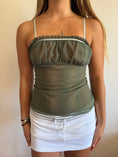 Load image into Gallery viewer, 00's Khaki mesh lace milkmaid cami • Size M
