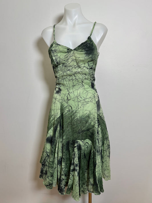 00's Fairy cotton pattern backless midi • Size S