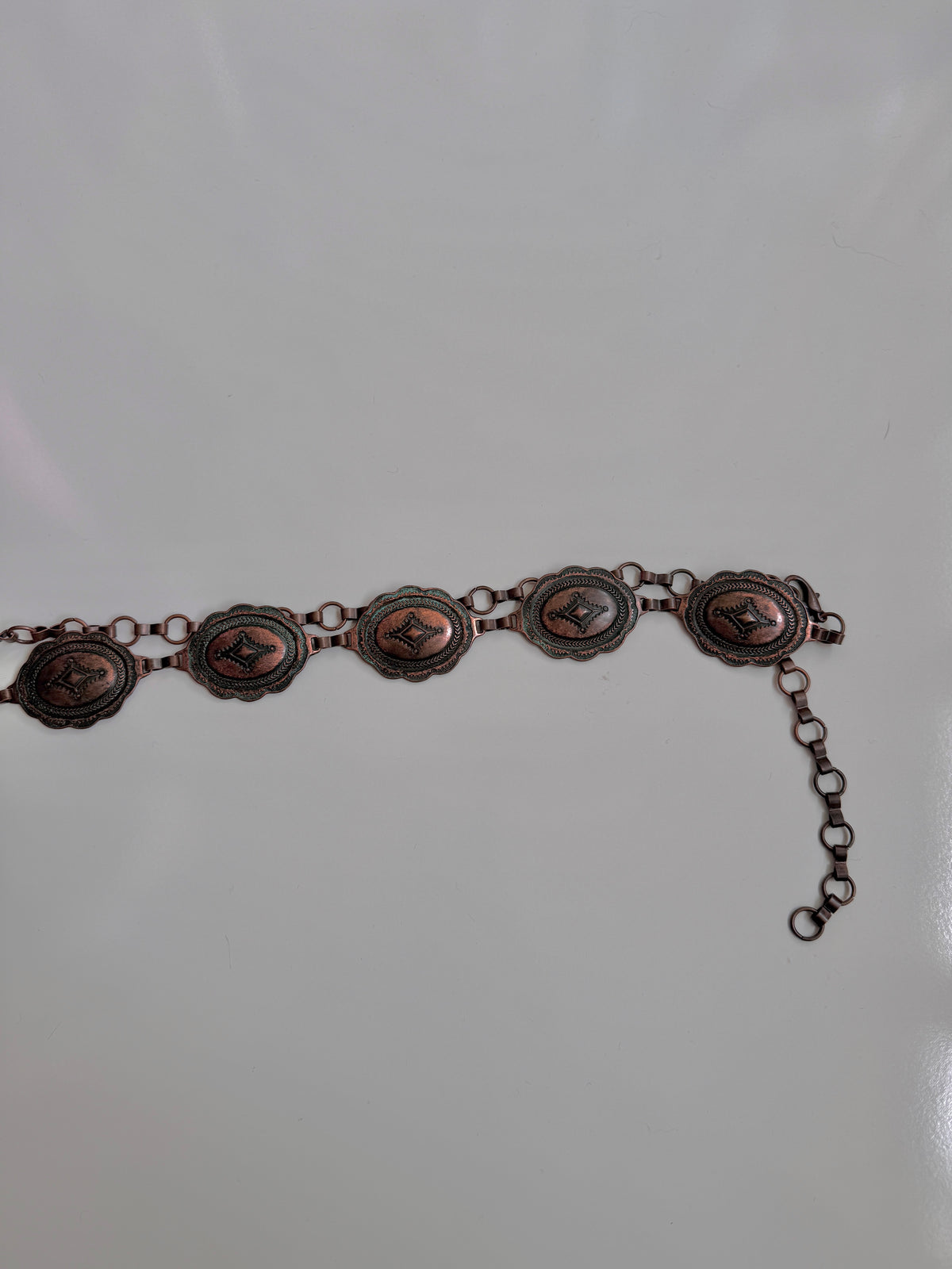 Antique bronze metal chain belt • Size 6-12