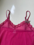 Load image into Gallery viewer, 00's Hot pink mesh cami w butterfly motif • Size XS/S
