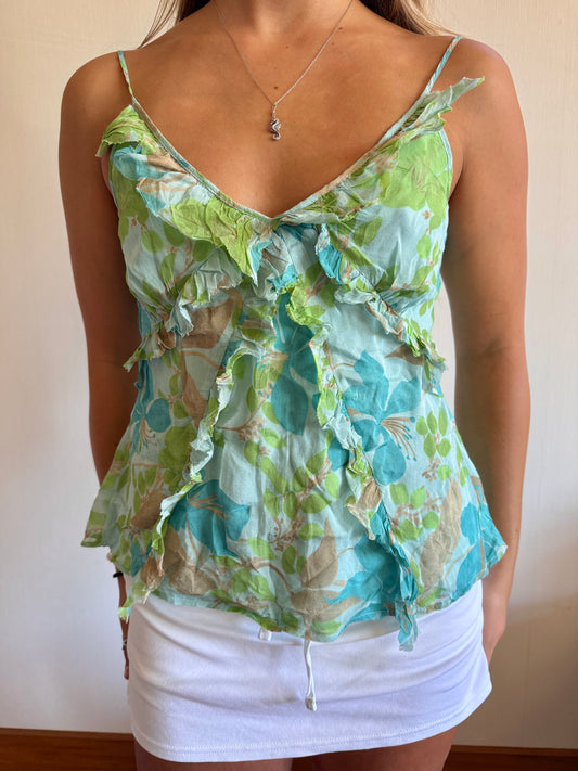 00's Zara silk tie back cami • Size 10