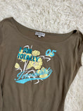 Load image into Gallery viewer, 00's "I'm totally irresistible" khaki sequin baby tee
