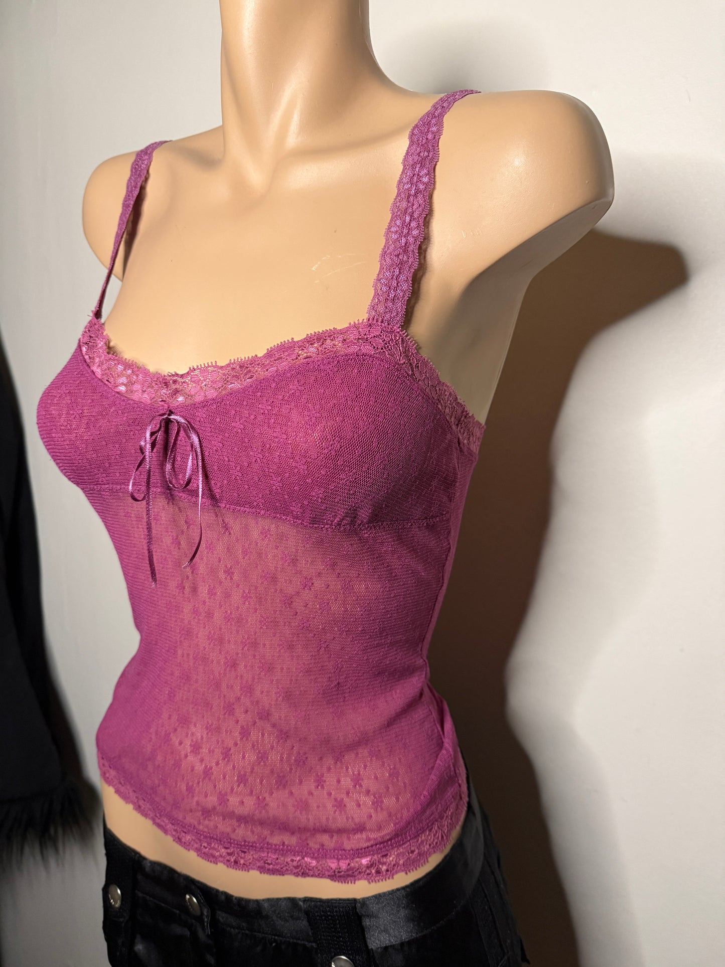00's Mango mesh lace cami • Size S