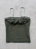 Load image into Gallery viewer, 00's Khaki mesh lace milkmaid cami • Size M

