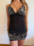 Load image into Gallery viewer, 00’s lace up back sequin mini dress • Size S
