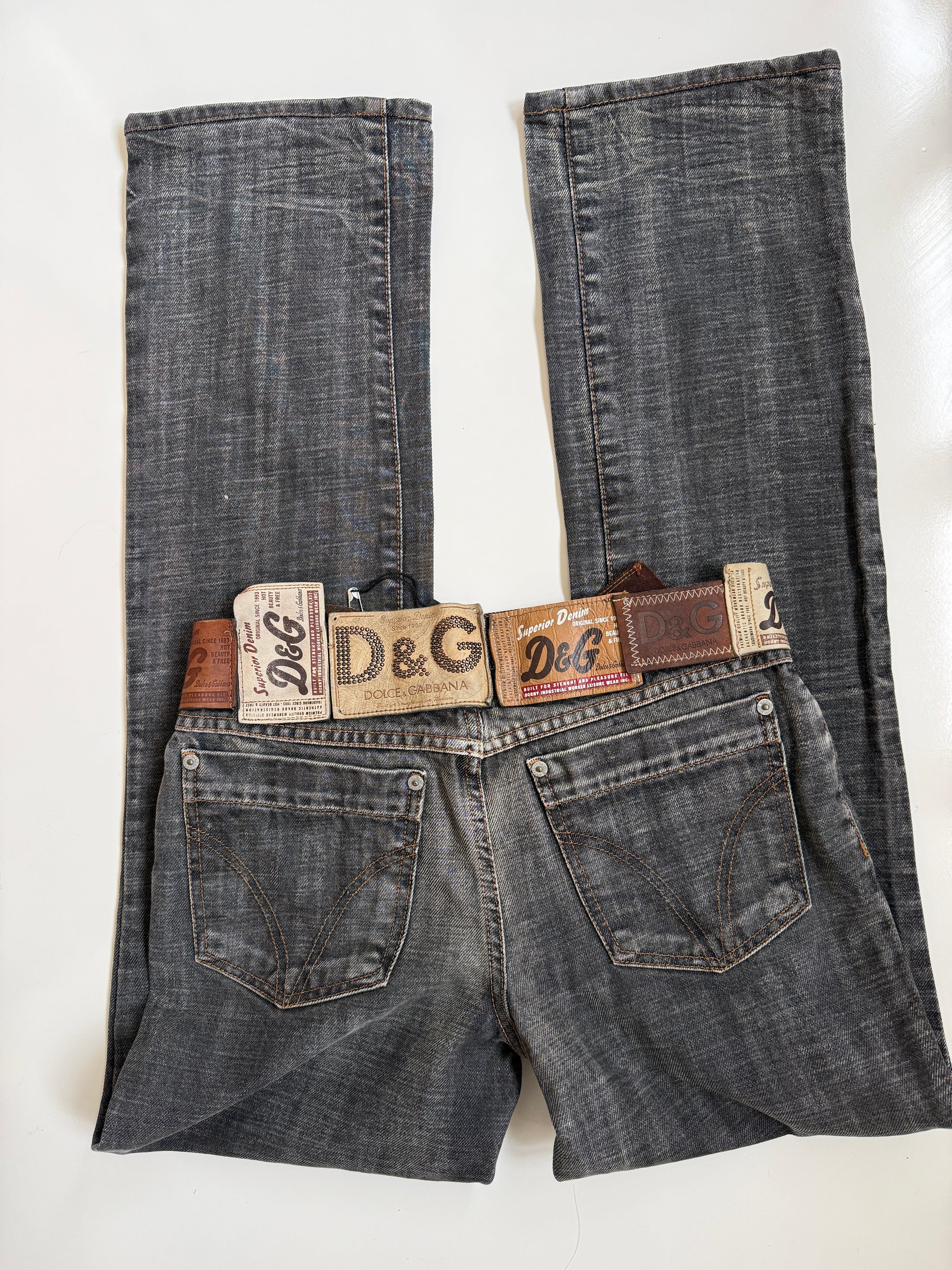 *Rare Deadstock* 00's Dolce & Gabbana patch detail jeans • Size 6
