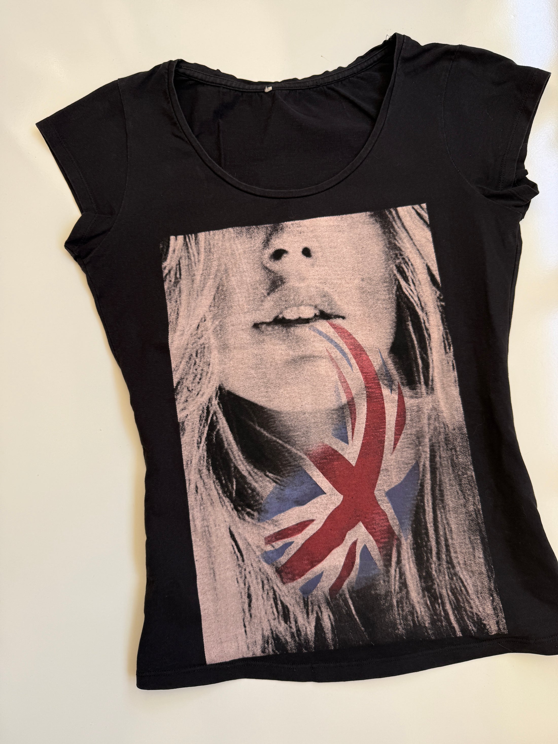 Cotton Union jack photo print tee • Size M